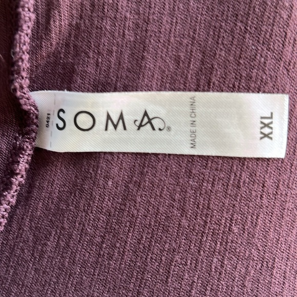 Soma Cool Nights® Rib Lace Romper In Pinot Noir - Picture 8 of 9